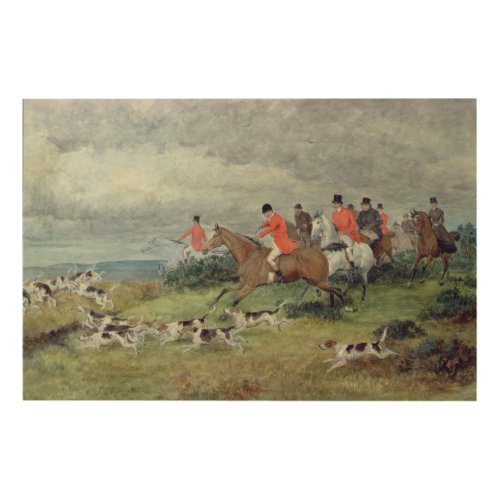 Fox Hunting in Surrey 19th century Wood Wall Art