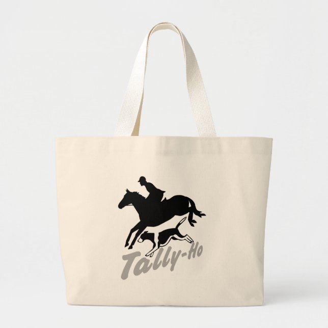 Fox Hunting Tally-Ho Large Tote Bag (Front)