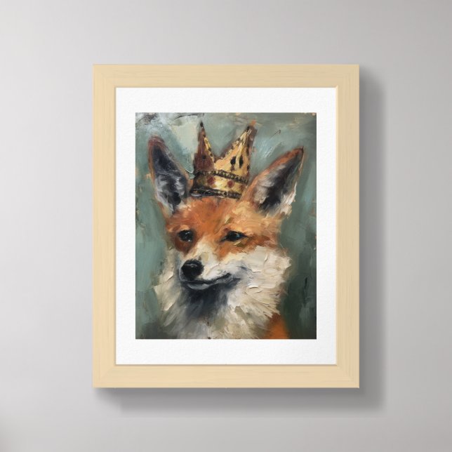Fox in a Crown Framed Art (Framed Front)