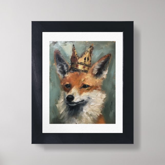 Fox in a Crown Framed Art