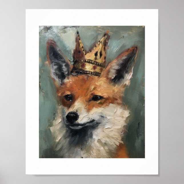 Fox in a Crown Framed Art (Front)