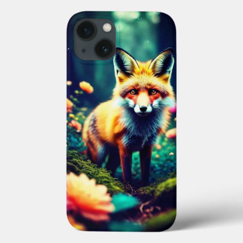 Fox in a Flower Wonderland iPhone 13 Case