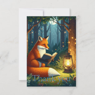 Fox in a Magical Forest Library Thank You Card