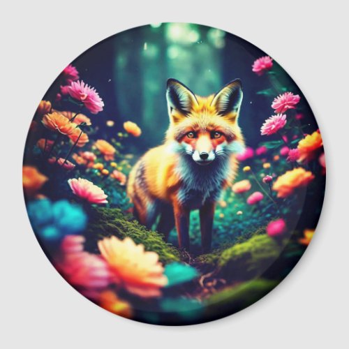 Fox in Bloom Magnet