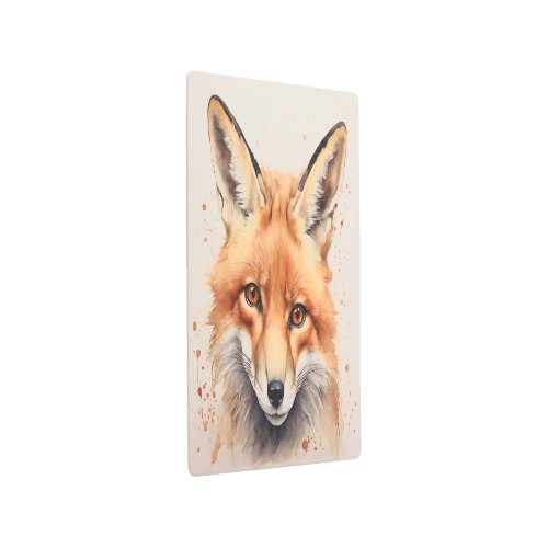  fox in cute face metal print