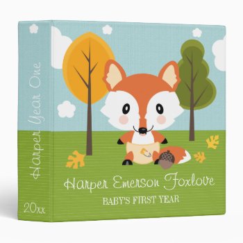 Fox In Diapers Baby Photo Album Binder by cutecustomgifts at Zazzle