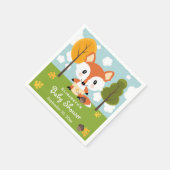 Fox in Diapers Baby Shower Paper Napkins (Corner)