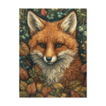 Fox in Dreamy and Whimsical Autumn Forest