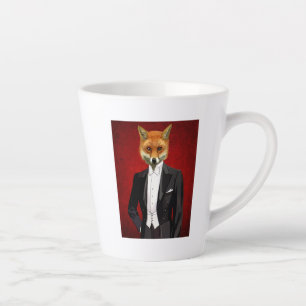 Fox In Evening Suit, Portrait Latte Mug