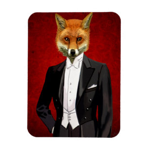Fox In Evening Suit, Portrait Magnet