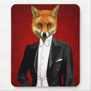 Fox In Evening Suit, Portrait Mouse Pad