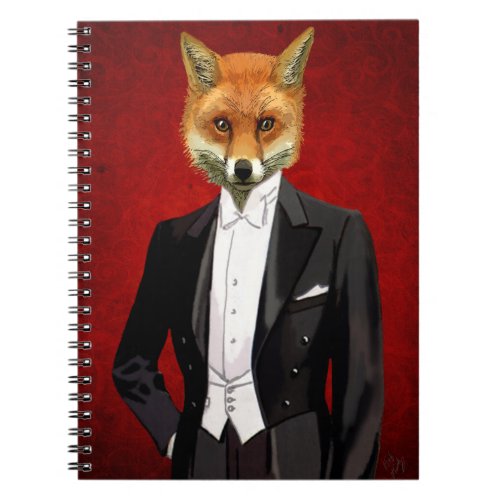 Fox In Evening Suit Portrait Notebook