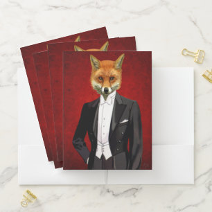 Fox In Evening Suit, Portrait Pocket Folder