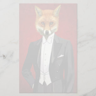 Fox In Evening Suit, Portrait Stationery
