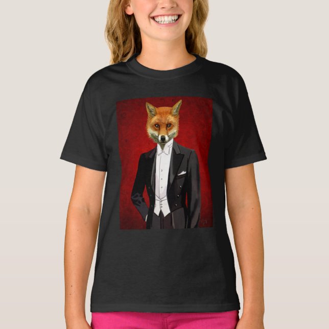 Fox In Evening Suit, Portrait T-Shirt (Front)