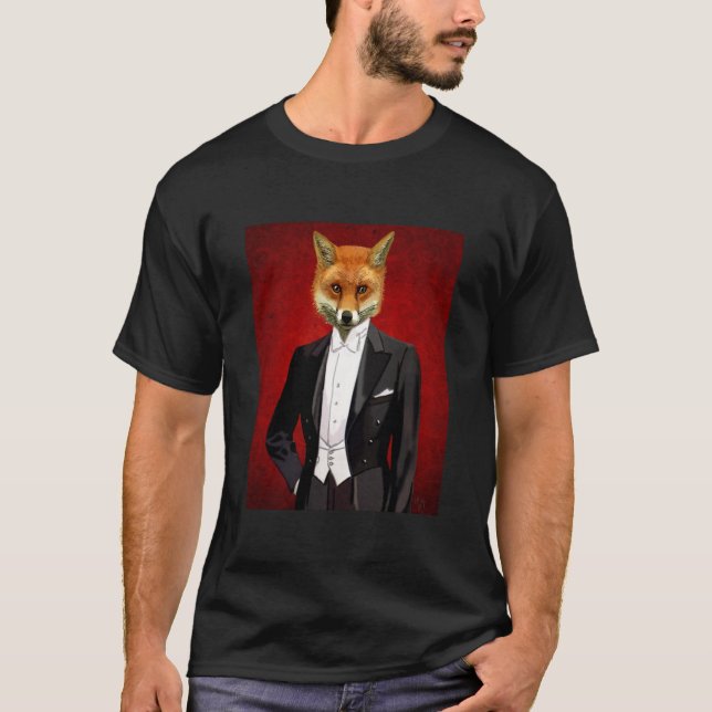 Fox In Evening Suit, Portrait T-Shirt (Front)