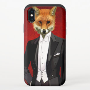 Fox In Evening Suit, Portrait iPhone X Slider Case