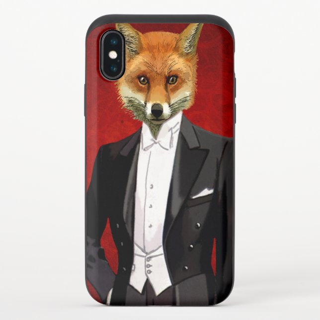 Fox In Evening Suit, Portrait Uncommon iPhone Case (Back)