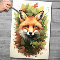 Fox In Foliage 2 Decoupage Paper
