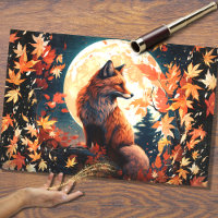 Fox in Moonlight 1 Decoupage Paper