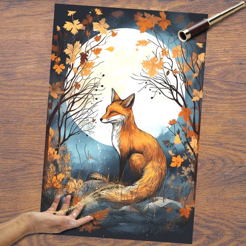 Fox in Moonlight 7 Decoupage Paper