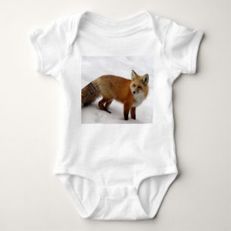 Fox in snow baby bodysuit