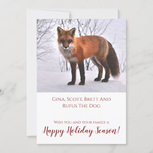 Fox In Snow Nature Christmas Holiday Card