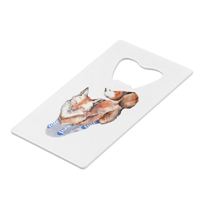Fox in Socks Credit Card Bottle Opener (Front Angled)