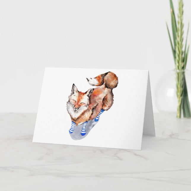 Fox in Socks Holiday Card (Front)