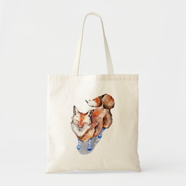 Fox in Socks Tote Bag (Front)