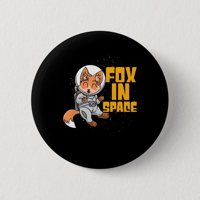 Fox In Space Button (Front)