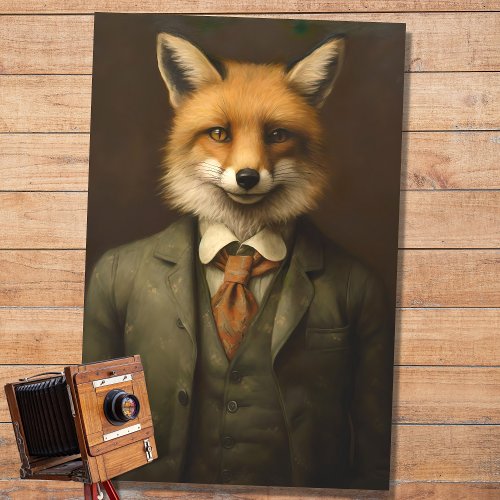 Fox in Suit 2 Decoupage Paper