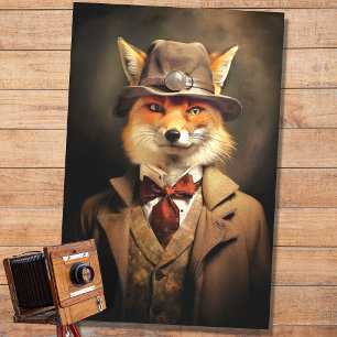 Fox in Suit and Hat 1 Decoupage Paper