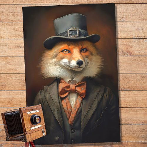 Fox in Suit and Hat 2 Decoupage Paper