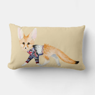 Fox in Sweater Throw Pillow