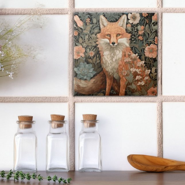 Fox in the Autumn Garden  Ceramic Tile (Creator Uploaded)