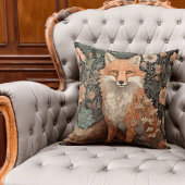 Fox in the Autumn Garden  Throw Pillow