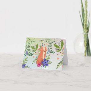 Fox in the bush note card