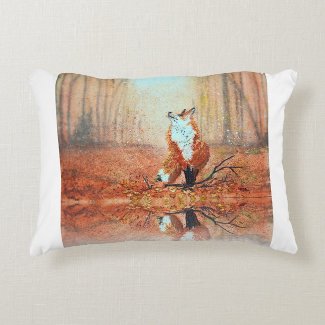Fox in the Fog  Accent Pillow (Front)