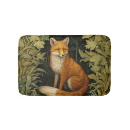 Fox in the forest, Art nouveau style Bath Mat