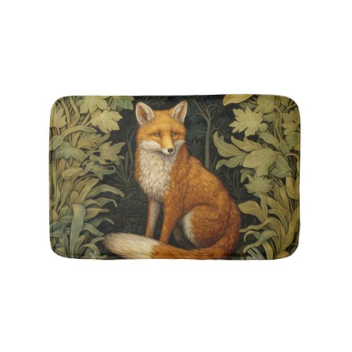 Fox in the forest Art nouveau style Bath Mat