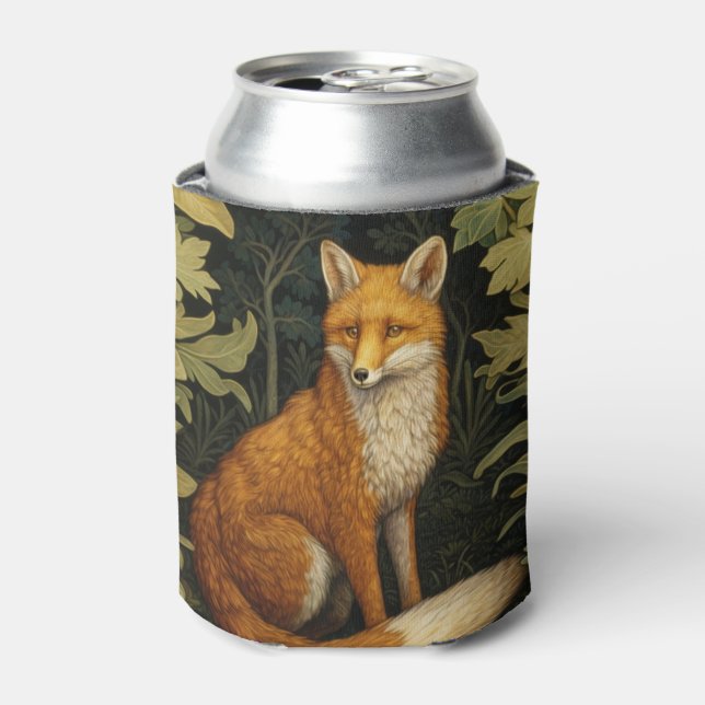 Fox in the forest, Art nouveau style Can Cooler (Can Front)