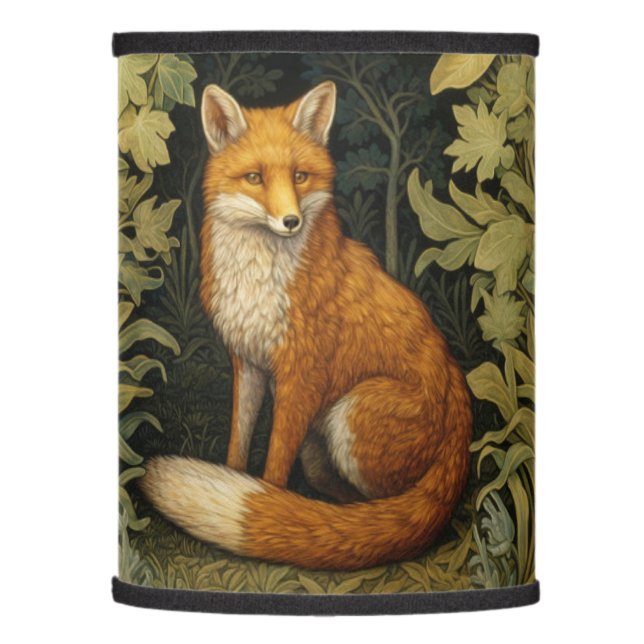 Fox in the forest, Art nouveau style Lamp Shade (Left)