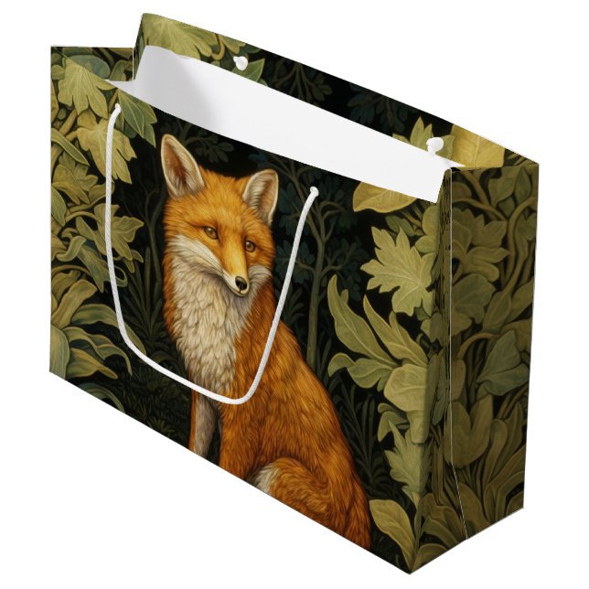 Fox in the forest, Art nouveau style Large Gift Bag (Front Angled)