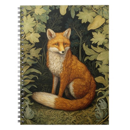Fox in the forest Art nouveau style Notebook