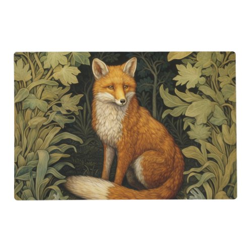 Fox in the forest Art nouveau style Placemat