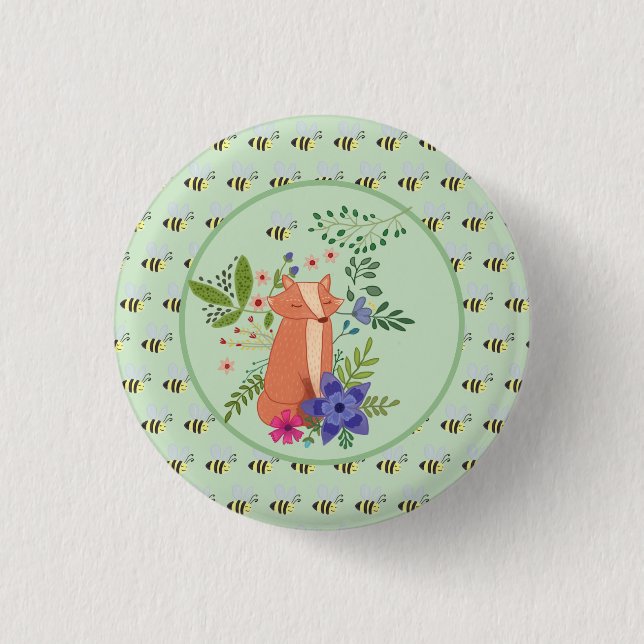 fox in the forest button (Front)