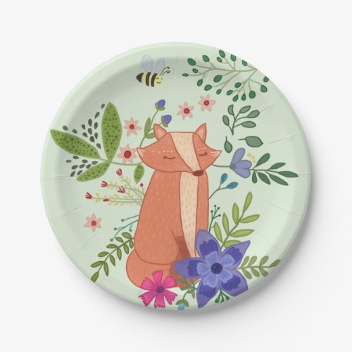 fox in the forest paper plates