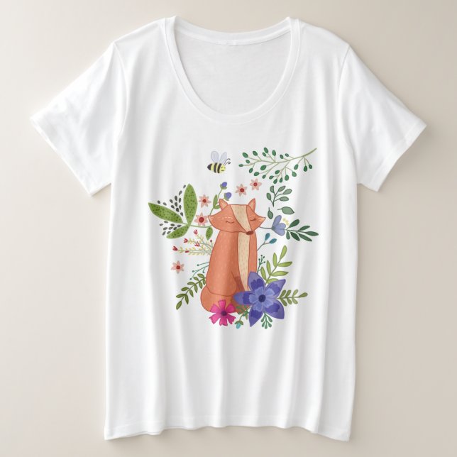 fox in the forest plus size T-Shirt (Design Front)