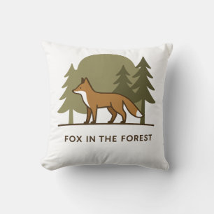 Fox in the Forest Throw Pillow